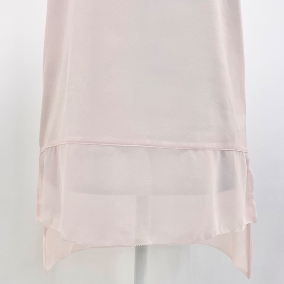 New French Connection Mixed Fabrics High Low Hem Short Sleeve Top Blush Pink XS - Picture 5 of 14